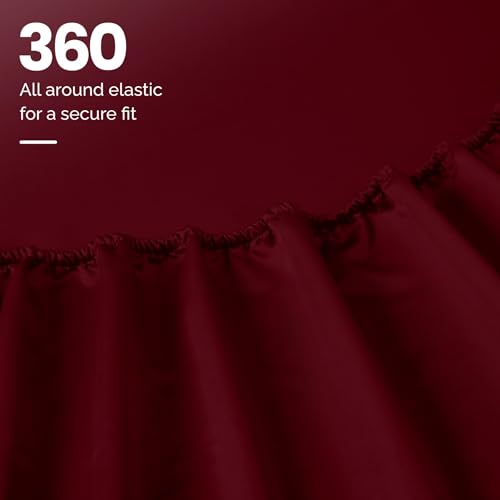 SUPERIOR Egyptian Cotton 4 Piece Sheet Set, Luxury 1000 Thread Count, Modern Design, Sustainable Sheets, Ultra-Soft Basics, Solid, Deep Pocket Fitted Sheet, Flat Sheet, Pillowcases, Full, Burgundy - color: Burgundy, size: Full