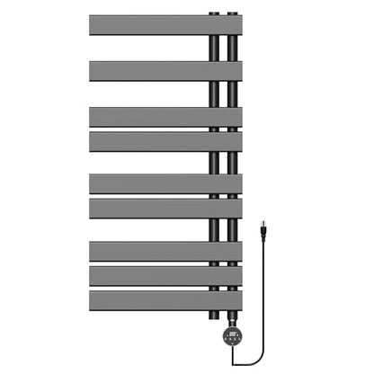 P&Dlusir M205 Electric Towel Warmer, Black, H39.76 x W19.69 | Heated Towel Rack, No Preheat, Fast Dry, Precise Timer, Plug-in/Hardwired - color: Black, size: 39.76"H x 19.69"L