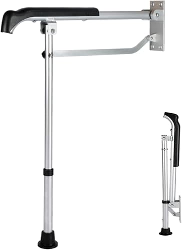 CEEBUS Toilet Grab Bar, Drop Down Bathroom Safety Support Height Adjustable, Foldable Aluminium Alloy Safety Handrail,Anti Slip Shower Assist Aid, for Elderly Pregnant Women Disabled, kk852