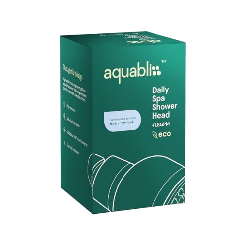 Aquabliss TurboSpa ECO High-Pressure Shower Head - Chrome | Water-saving 3-inch high-pressure shower head with 42-nozzle wide spray. Twist-on install, no tools needed.