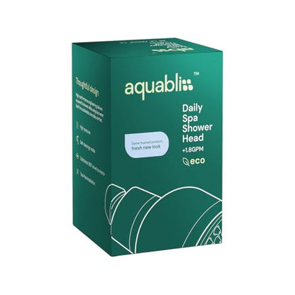 Aquabliss TurboSpa ECO High-Pressure Shower Head - Chrome | Water-saving 3-inch high-pressure shower head with 42-nozzle wide spray. Twist-on install, no tools needed.