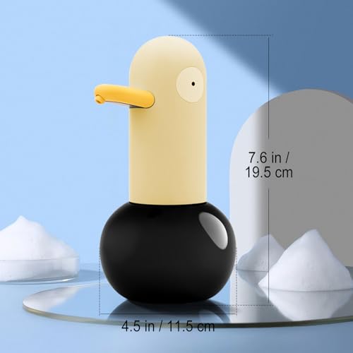 Automatic Foaming Soap Dispenser Duck Head Soap Dispenser | 2-Speed Adjustable Touchless Cute Foaming Hand Soap Dispenser for Bathroom Kitchen, USB Rechargeable, 13.5oz (Blue) - color: Blue