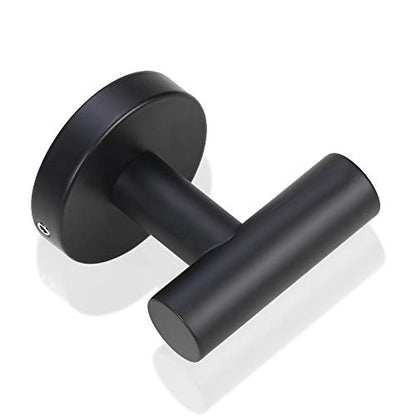 Bathroom Hardware Set 3 Piece-Robe Hook, Hand Towel Holder and Toilet Paper Holder for Bathroom Towel Rack Heavy Duty Towel Hanger Wall Mounted Bathroom Fixtures, Stainless Steel Matte Black - color: Matte Black-3