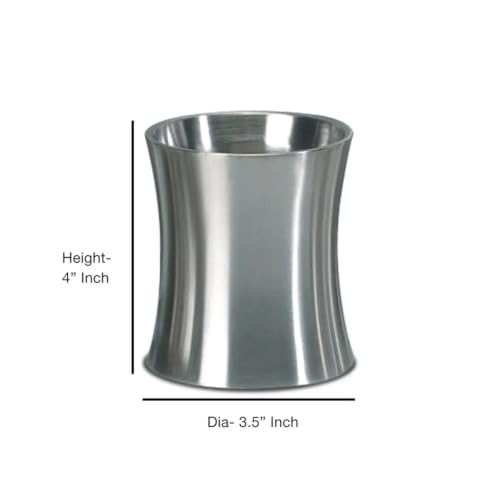 Toothbrush Holder, Bathroom Tumbler Cup, Stainless Steel Rinse Cup, Brushed Finish Decorative Vanity Organizer for Makeup Brushes, Lipsticks, Cotton Swabs