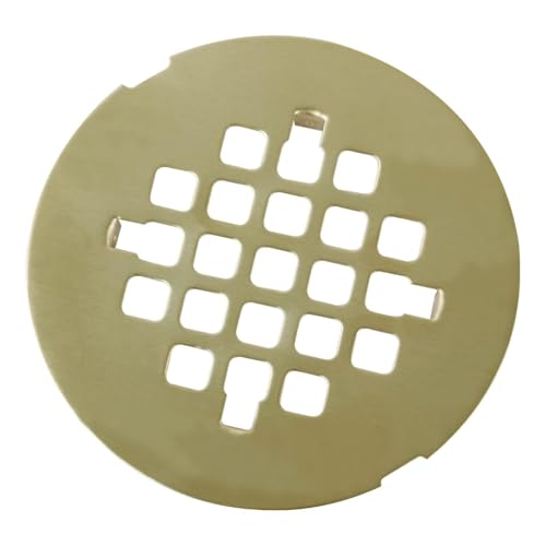 HIDROP Brushed Gold Snap-in Shower Floor Drain Cover, 4-1/4" OD Round Grid | Stainless Steel Shower Drain Cover, Snap Shower Drain Replacement, Hair Catcher, Easy-to-Install, Bathroom Shower Strainer - color: Gold