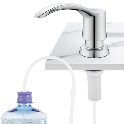 Kitchen Sink Soap Dispenser - Chrome, G080C-G | Sink Soap Dispenser Pump with 40" Silicone Soap Dispenser Extension Tube, Say Goodbye to Frequent Refills - color: Chrome, size: with Hose