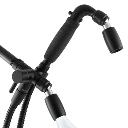 High Sierra® Lead-Free Metal 3-way Combo Shower Kit. Built in Diverter Valve Effortlessly Diverts Flow from the Fixed Shower Head to the Handheld and back - Ultra Low Flow 1.25 GPM - Matte Black - color: Matte Black w/ Nylon Insert, size: 1.25 GPM