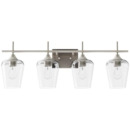 VONLUCE 4 Light Bathroom Vanity Light Fixture,Brushed Nickel | Wine Glass Shades, E26 Sockets, Easy to install, Vanity Lights for Bathroom Bedroom Hallway Living Room - color: Nickel, size: 4-Light