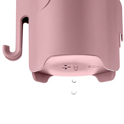 Elephant Toothbrush Holder for Toddler, Suction Cup Cute Toothbrush Holder for Kids, for Bathroom, with 3 Slots and 1 Hook, Pink - color: Pink