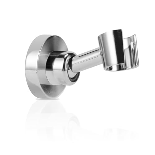Shower Head Holder All Metal Handheld Shower Wand Bracket Adjustable Handheld Shower Head Holder Wall Mount Shower Wand Bracket Polished Chrome Finish - style: Chrome