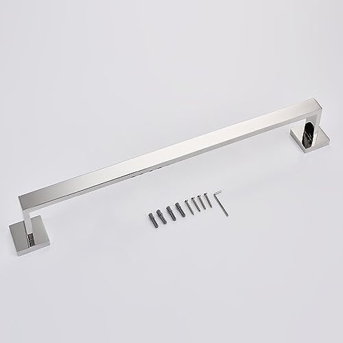 TASTOS 23.6 Inch Single Towel Bar Rack, SUS 304 Stainless Steel Bathroom Towel Bar Heavy Duty Towel Holder Kitchen Towel Rod, Wall Mount with Screws Towel Bar Rod Polished Chrome Finish - color: Polished Chrome, size: 23.6-Inch