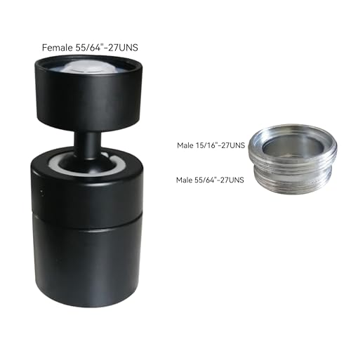 Big Angle Rotate Kitchen Sink Faucet Attachment, faucet nozzle aerator,faucet extender, swivel dual flow sprayer - color: black80°+1 adapter