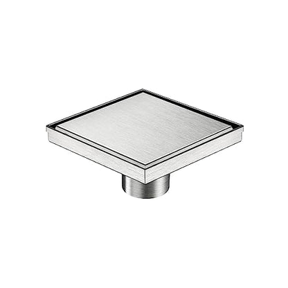 Neodrain 6" Brushed Square Shower Drain with Removable Tile Insert Grate | 304 Stainless Steel Tile Square Drain, Hidden Drain,Easy to Clean, Waterproof & Sturdy Shower Drain, CUPC Certified - color: Brushed, size: 6 IN