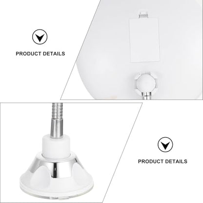 Toyvian Cosmetics Mirror Vanity Mirror 10x Magnifying with LED Light and Suction Cup, White Plastic for Bathroom and Outdoors Use