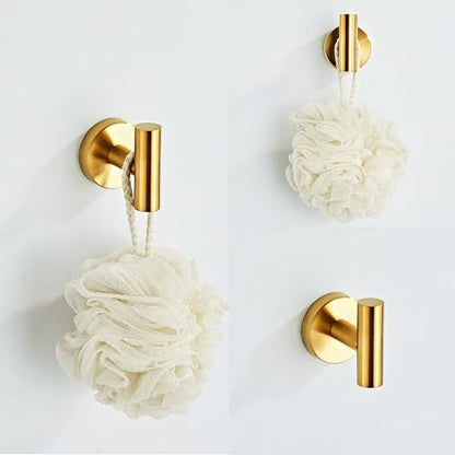 Brushed Gold Bathroom Hardware Set 10 Piece with Towel Racks for Bathroom, SUS304 Stainless Steel Bath Towel Bar Set, 24 Inch Wall Mounted Accessories Kit… - color: Brushed Gold-10pcs