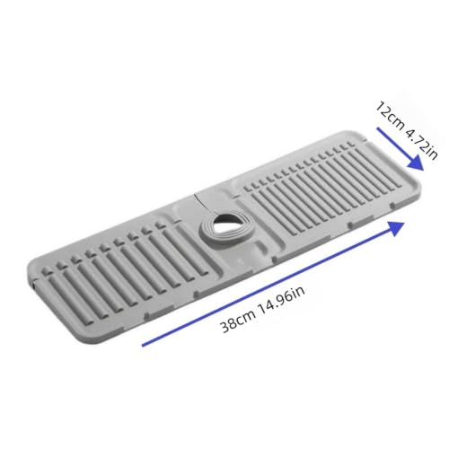Silicone Mat for Kitchen Sink,5°Slope Fast Self-draining (Grey) | New Fold-able Mat for Kitchen Sink,Keep Countertops Dry,Suitable for Kitchens, Bathrooms, and Other Places with Sinks