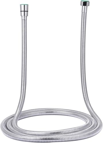 SR SUN RISE 2.45 Meters/96 Inches/8 Ft. Flexible 304 Stainless Steel Replacement Shower Hose Extra Long with Brass Fittings.Explosion-Proof. Polished Chrome - size: 2.45 m