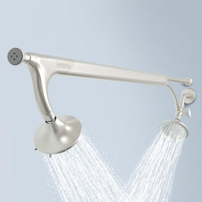 BOONA Tandem Shower as seen on Shark Tank | Dual Shower Head for Couples | Brushed Nickel, Two Showerheads - color: Brushed Nickel, size: Two Showerheads