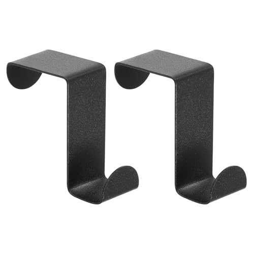 uxcell Over The Door Hooks,2pcs - Stainless Steel Door Hangers Hooks, S-Shaped Double Hooks for Hanging Clothes, Hats, Towels (Black) - color: Black