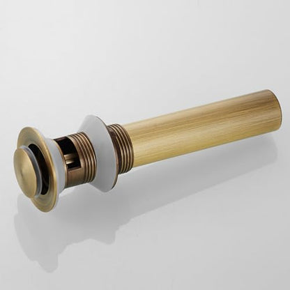 Bathroom Toilet Antique Solid Brass Pop up Drain Sink Drain Faucet Stopper Small Pop with Overflow - color: Solid Brass, style: Small Popup Cap