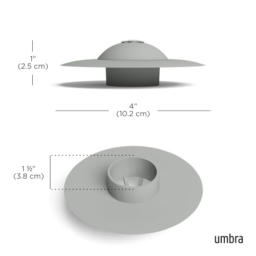 Umbra Flex Hair Catcher, Dual Purpose Shower Drain Stopper, 3-Inch, Grey - color: Gray