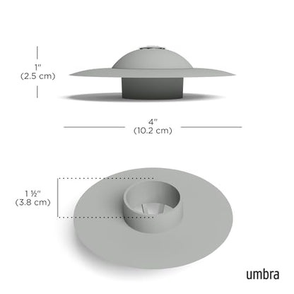 Umbra Flex Hair Catcher, Dual Purpose Shower Drain Stopper, 3-Inch, Grey - color: Gray