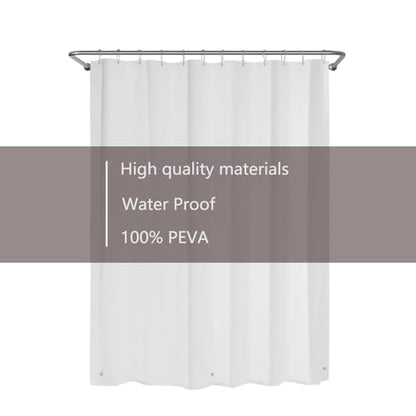TIKABC Shower Curtain Liner, 4G PEVA Shower Liner, Plastic Waterproof Shower Curtains, with Grommet Holes and 3 Magnetic Weights(White) - color: White