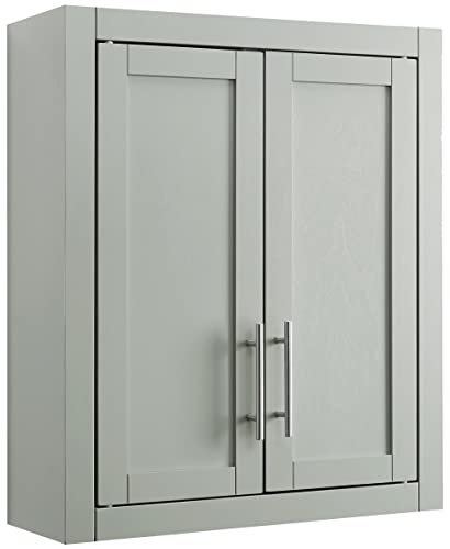 Crosley Furniture Savannah Wall Mounted Bathroom Storage Medicine Cabinet with Shelves, Gray - color: Grey, style: Wall Cabinet