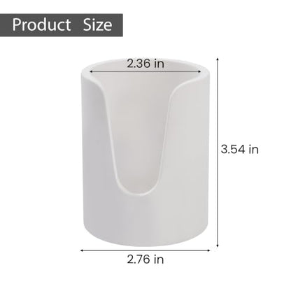 Bathroom Cup Dispenser, Diatomaceous Earth Mouthwash Cup Holder, 3oz Cup Holder for Bathroom Counter, Disposable Cup Dispenser, Guest Bathroom Essentials, White (Cups Not Included)