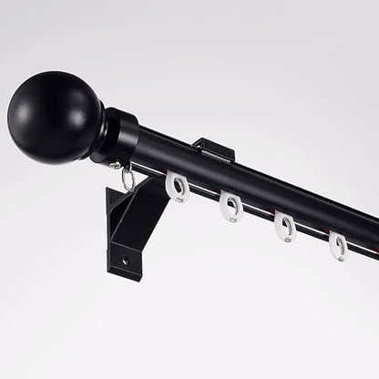 Single Roman Rail Silent wall Mounted Track Curtain Track Wall Mount Curtain Rods Room Divider Heavy-Duty Curtains Rails for Privacy in Open Rooms Easy to Install(Black,2m(6.6ft)) - color: Black, size: 2m(6.6ft )