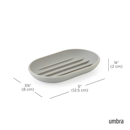 Umbra Touch Soap Dish for Bathroom - Modern Oval Shape for Sink - Durable and Easy to Clean, Grey - color: Grey