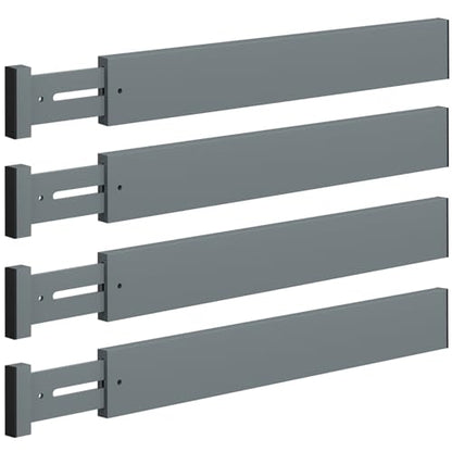 DUCOO 4 PCS Drawer Divider, 17"-22" Adjustable Bamboo Drawer Dividers Organizers, Expandable Separators for Kitchen, Clothes, Dressers, Home, Office, Gray - color: Gray