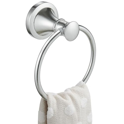 Towel Ring, Bathroom Hand Towel Holder Wall Mounted Polished Chrome | Modern Round, Heavy Duty Towel Rack Hanger, Hardware Accessory, SUS 304 Stainless Steel Rustproof for Bath, Kitchen, RV - color: Polished Chrome