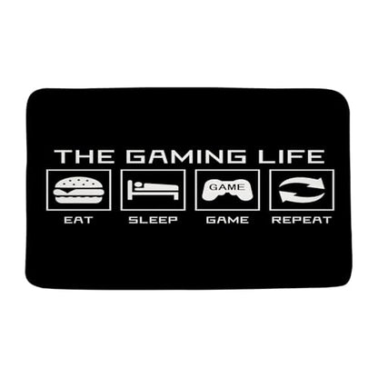Game Life Large Long Bathroon Runner Rug,Modern Gamer Funny Quote Eat Sleep Game Repeat Kitchen Doormat Home Entry Bedroom Floor Mats,24x71 Inch - size: 24"x71"