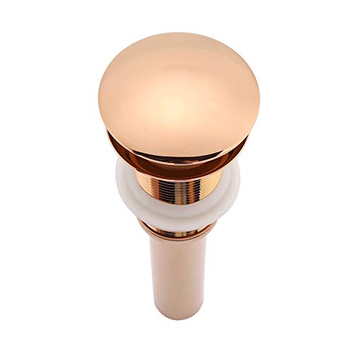 G1 1/4" Bathroom Sink Drain with Overflow Vessel Sink Lavatory Vanity Up Drain Stopper(Rose Gold)
