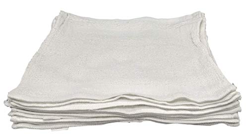 White Cotton Value Washcloths, 12 x 12 in, 12 Pack | Lightweight cotton cloths for painting, staining, crafts, garage, kitchen, bath or utility cleanup; 1.00 oz ea - size: 3/4 LB Per Dozen