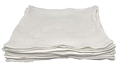 White Cotton Value Washcloths, 12 x 12 in, 12 Pack | Lightweight cotton cloths for painting, staining, crafts, garage, kitchen, bath or utility cleanup; 1.00 oz ea - size: 3/4 LB Per Dozen