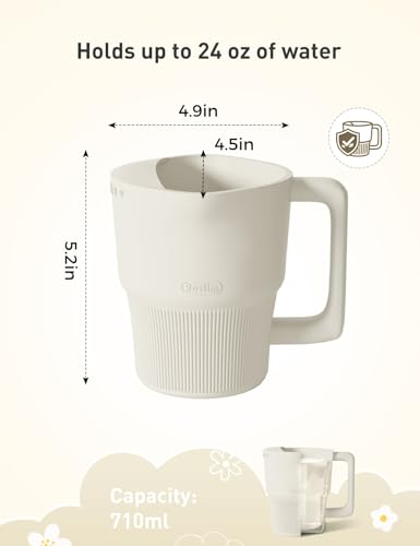 Roslim Silicone Baby Bath Rinse Cup, Shampoo & Body Rinser with Easy-Grip Handle for Rinsing Hair and Body Washing, Lightweight, Non-Toxic for Babies, Toddlers, Kids (White) - color: Cloud Dancer White