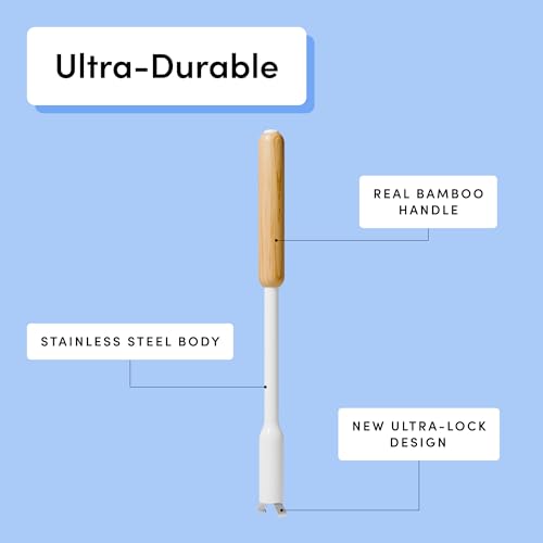 TUSHY Toilet Brush 2.0 Set with Holder, 8 Coconut Husk Scrubbing Pads | Cleanser-Infused and Disposable, Planet Friendly Refills in Lemon and Tea Tree Scents - style: Brush Starter Kit