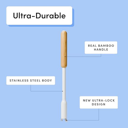 TUSHY Toilet Brush 2.0 Set with Holder, 8 Coconut Husk Scrubbing Pads | Cleanser-Infused and Disposable, Planet Friendly Refills in Lemon and Tea Tree Scents - style: Brush Starter Kit