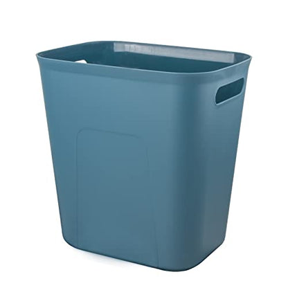 UUJOLY Plastic Small Trash Can Wastebasket, Garbage Container Basket for Bathrooms, Laundry Room, Kitchens, Offices, Kids Rooms, Dorms, 3.5 Gallon, Blue Green | Compact Sturdy Garbage Can for Bathroom, Laundry Room, Kitchen, Office, Kids Room, Dorm, Durab