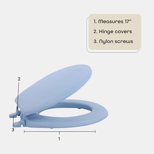 Soft Standard Vinyl Toilet Seat, Light Blue, 17 in - color: Light Blue, size: 17 Inch, style: Vinyl
