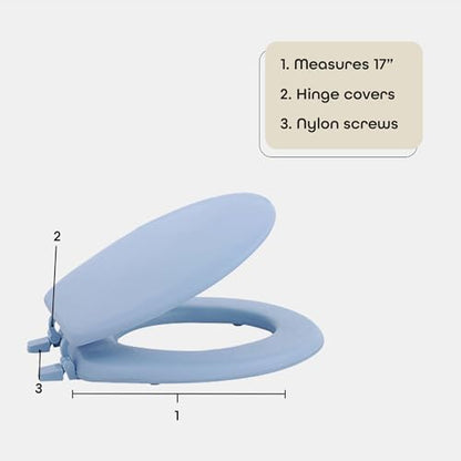 Soft Standard Vinyl Toilet Seat, Light Blue, 17 in - color: Light Blue, size: 17 Inch, style: Vinyl