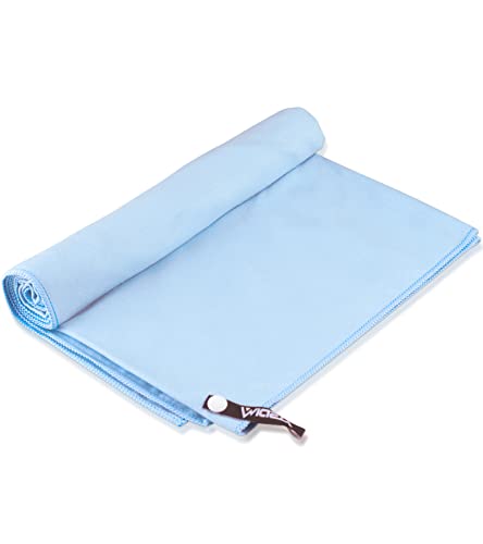 Microfiber Towel, Beach Towel, Fast Drying, Lightweight, Soft, Compact, Quick Dry Fitness Hiking Yoga Camping Travel Towel (Blue, L 30x60 in) - color: Blue
