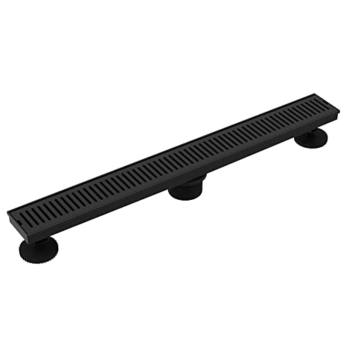 VIGO Elan 24 in. Linear Shower Drain in Matte Black - VG07002MB - color: Matte Black, size: 24 in.