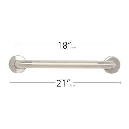 Seachrome 18" Wall Mount Grab Bar, 1 ¼" Diameter, Concealed Flanges, ADA Compliant, Peened with Satin Ends - size: 18 Inch