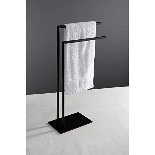 Kingston SCC8325 Pedestal 2-Tier Towel Rack, Oil Rubbed Bronze | Edenscape collection; 31-3/4" Freestanding; Solid steel construction; Corrosion-resistant finish; Easy assembly - color: Oil Rubbed Bronze