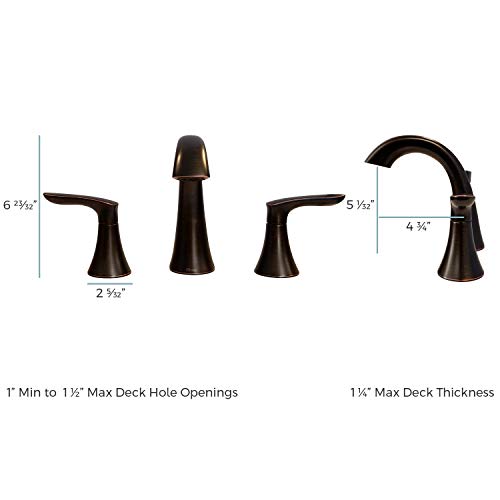 Pfister Weller Widespread Bathroom Sink Faucet 3 Hole Double Handle Brushed Nickel Vanity Faucet with Pop-Up Drain Assembly WaterSense Certified Leak-Free LG49WR0K - color: Brushed Nickel, size: 1 Pack