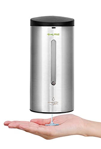 Alpine Automatic Soap Dispenser - Touchless Hand Sanitizer Liquid/Gel Dispenser - for Restaurant, Hospital, School, Hotel, Kitchen, and Bathroom-700mL(Stainless Steel)