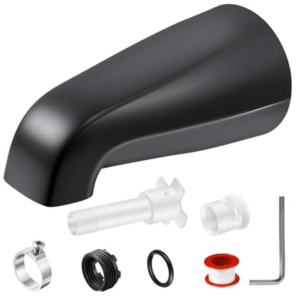 Enhon Tub Spout, Universal Fits 1/2'' Copper Pipe, 1/2'' IPS and 3/4'' IPS, Bathroom Bathtub Tub Faucet Replacement with Adapters(Without Diverter,Matte Black) - color: Matte Black, style: Without Diverter
